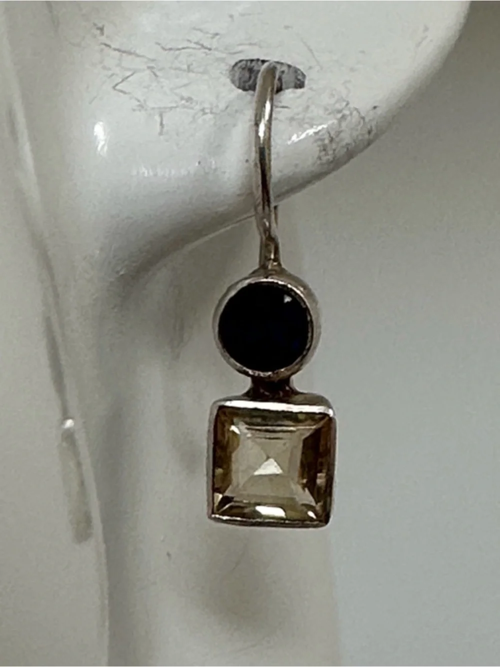 925 Sterling Silver Earrings with amethyst and Citrine Gemstones